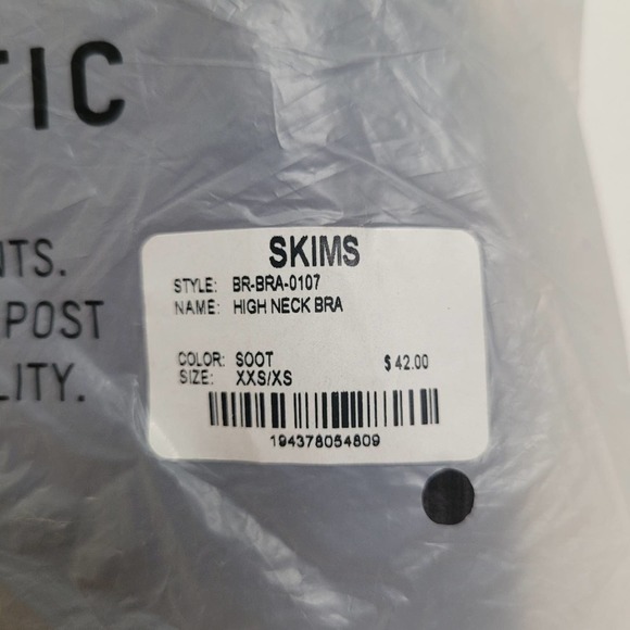 NWT SKIMS High Neck Bra - Soot XXS/XS - Picture 8 of 8